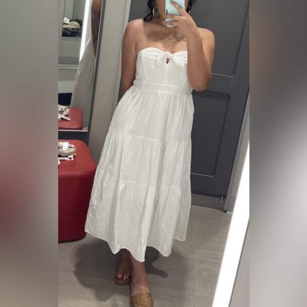 White Strapless Maxi Dress NWT XS